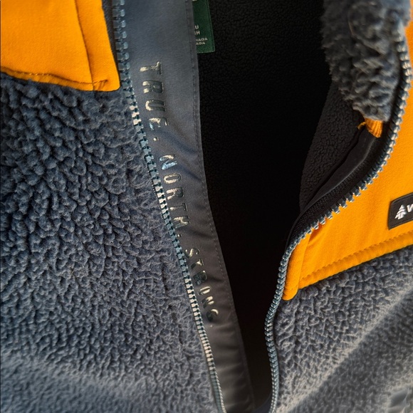 Woods Kids’ Fleece Sherpa Jacket in Navy and Orange – Size Small - Picture 6 of 6
